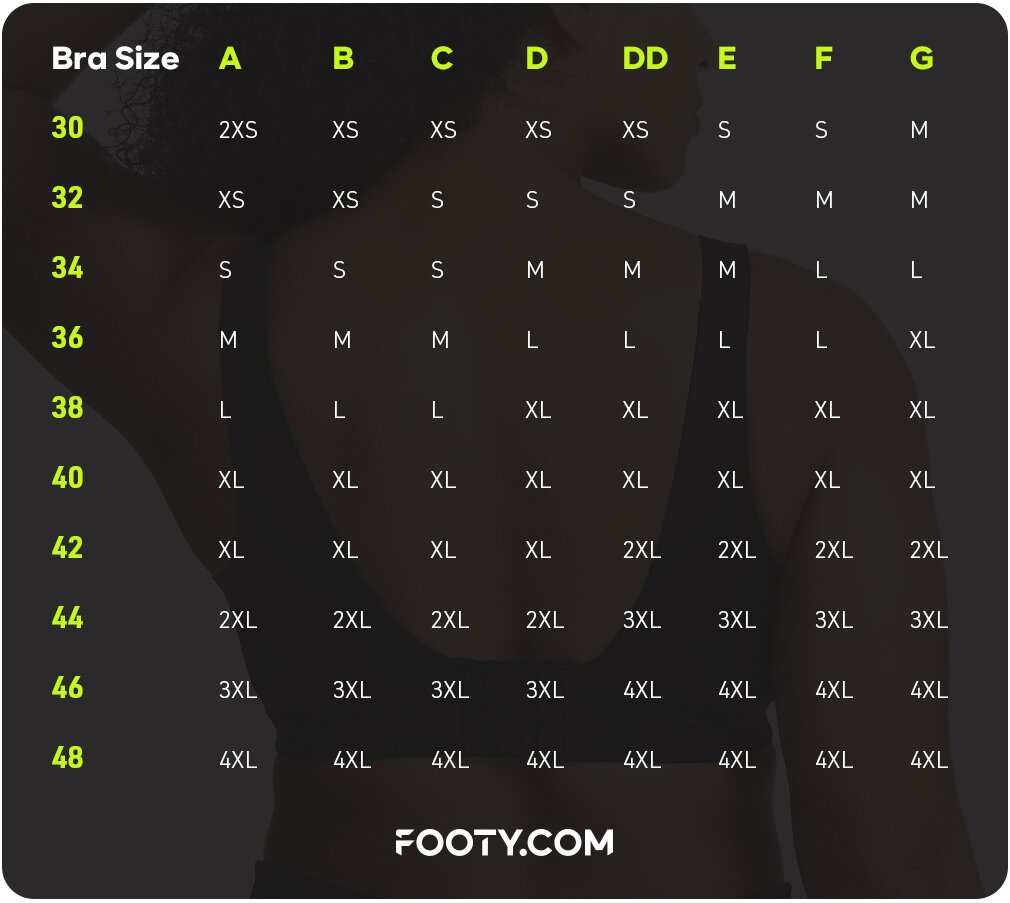 Sports bra size guide