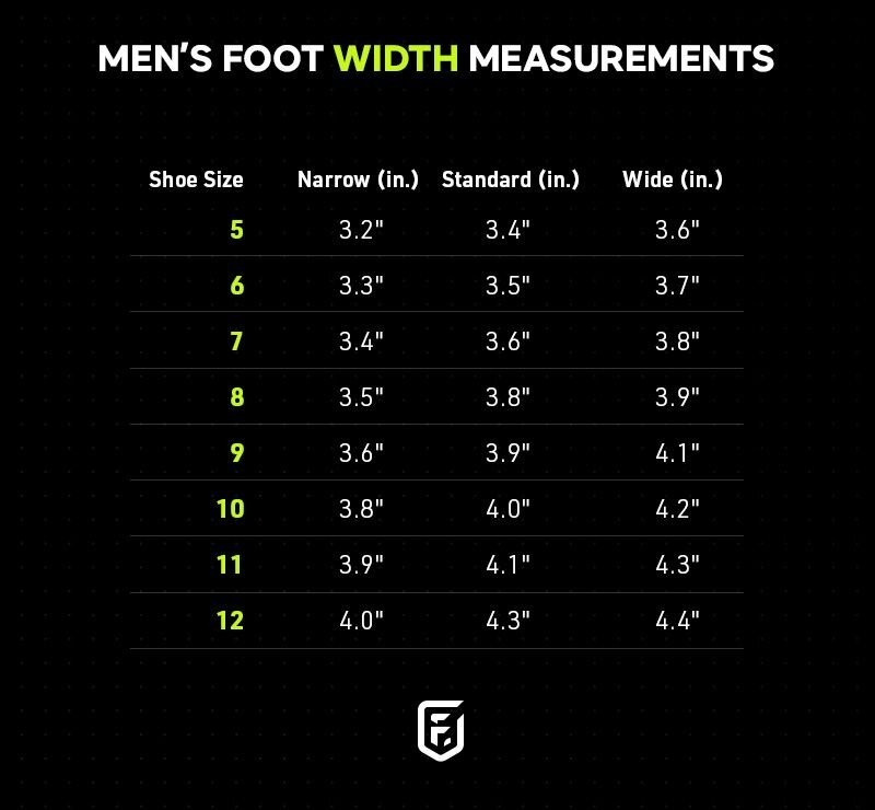 mens foot measurements diagram