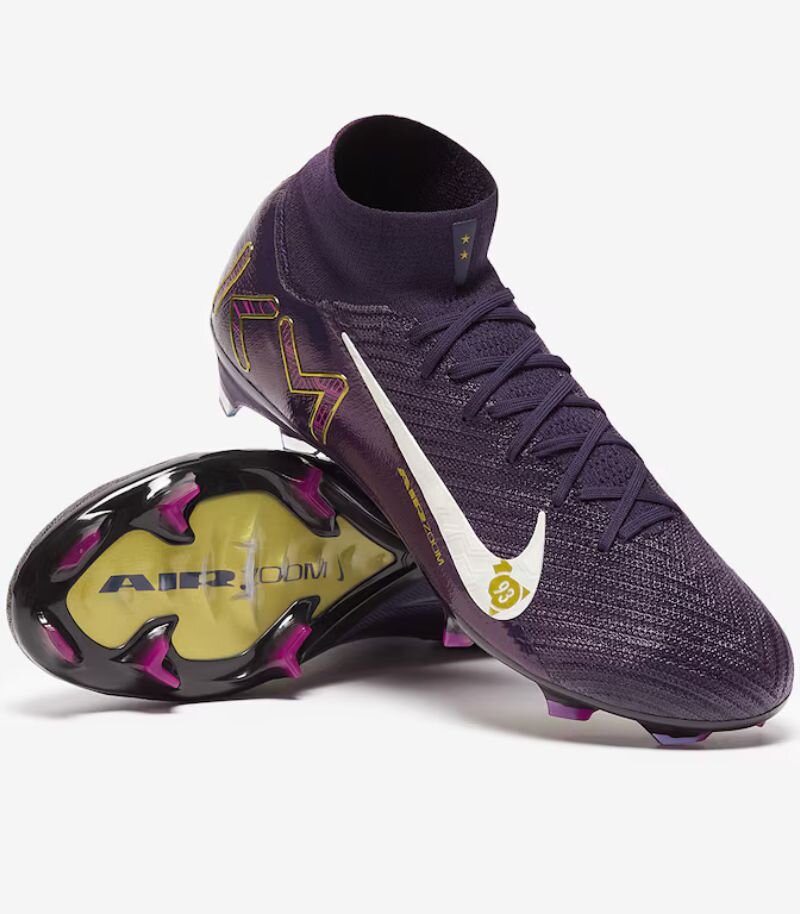 nike mercurial superfly x elite boots in purple and gold