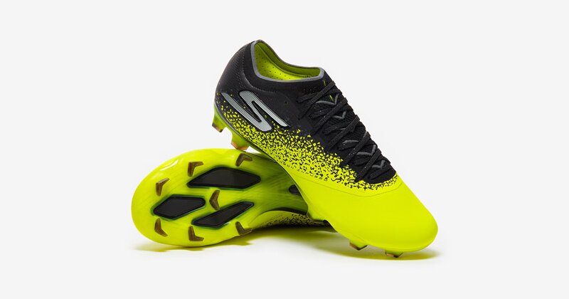 yellow and black skechers football boots, razor edition