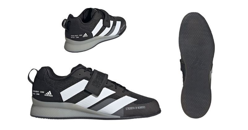 black and white adidas weightlifting shoes